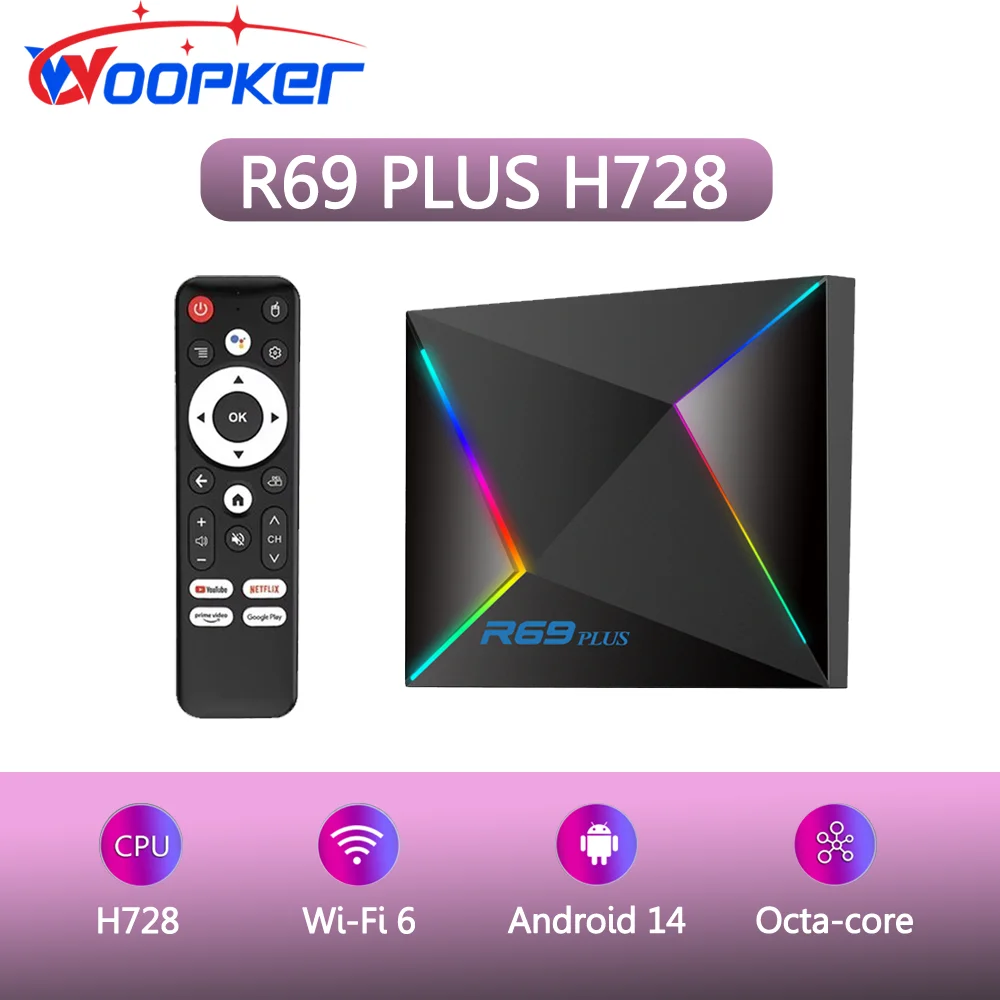 Woopker R69 PLUS Smart TV Box Android 14 5G BT5.0 4K 3D Media Player USB3.0 Mini Set Top Box 2GB 16GB 4GB 32GB 64GB
Woopker R69 PLUS Smart TV Box Android 14 5G BT5.0 4K 3D Media Player USB3.0 Mini Set Top Box 2GB 16GB 4GB 32GB 64GB