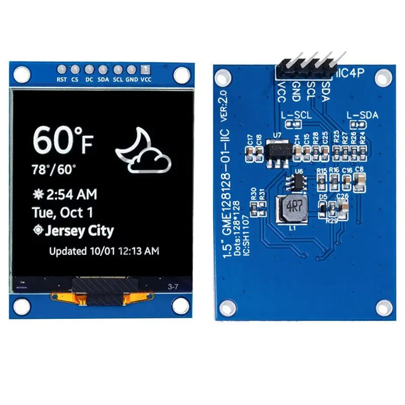 AA08-1.5 Inch 128X128 OLED Shield For Arduino 128X128 OLED Screen For STM32 I2C OLED Display Module For Raspberry Pi
AA08-1.5 Inch 128X128 OLED Shield For Arduino 128X128 OLED Screen For STM32 I2C OLED Display Module For Raspberry Pi