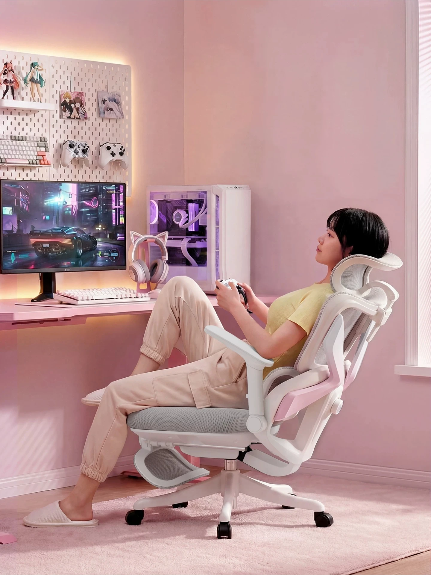 Ergonomic Gaming Chair with Floral Design Comfortable Office Computer Chair for Women Students
Ergonomic Gaming Chair with Floral Design Comfortable Office Computer Chair for Women Students