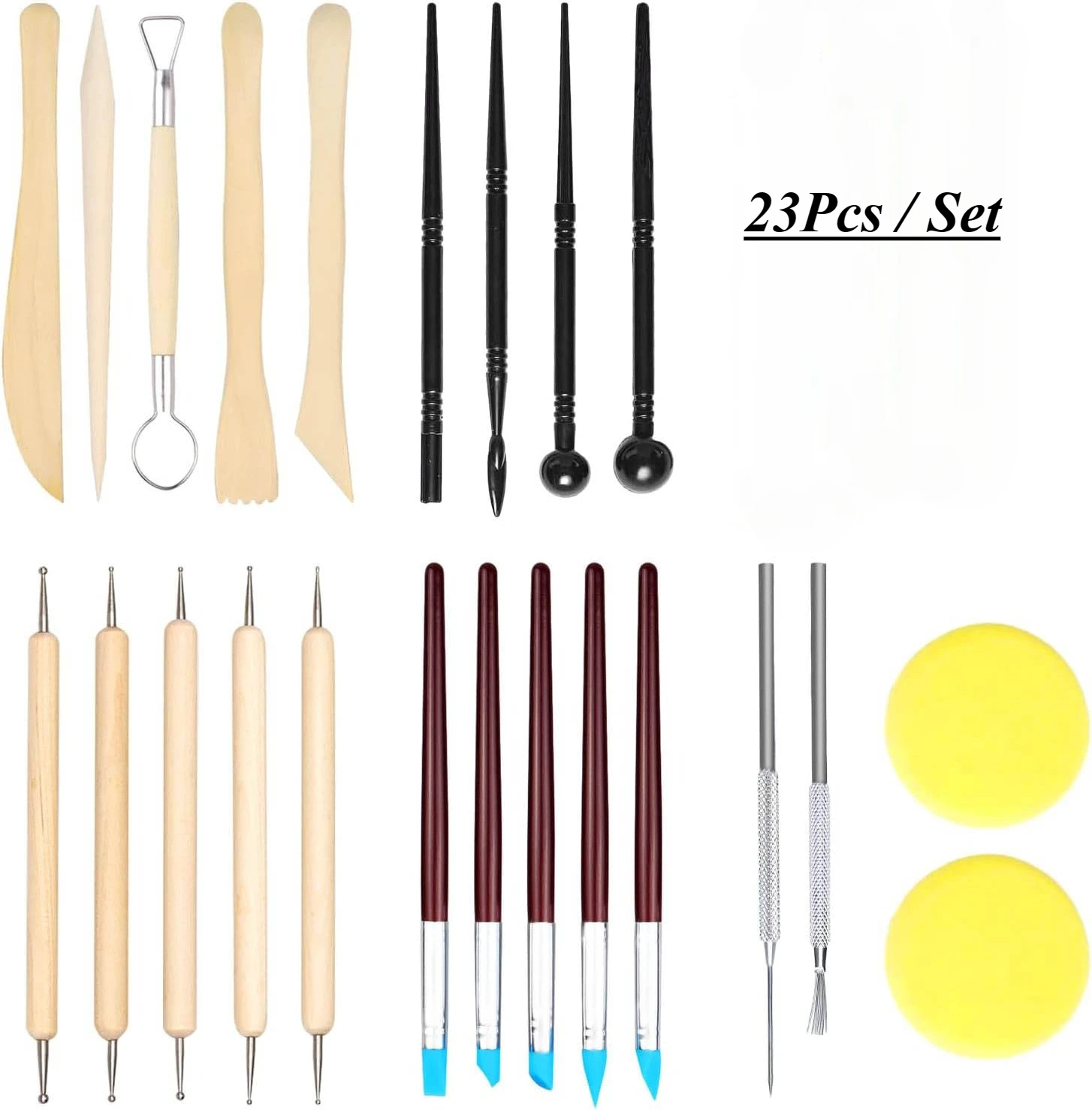 23 Pcs Ceramic Polymer Clay Tools Set Pottery Sculpting Tools for Carving DIY Handcraft Modeling Clay Tools Potter Accessories
23 Pcs Ceramic Polymer Clay Tools Set Pottery Sculpting Tools for Carving DIY Handcraft Modeling Clay Tools Potter Accessories