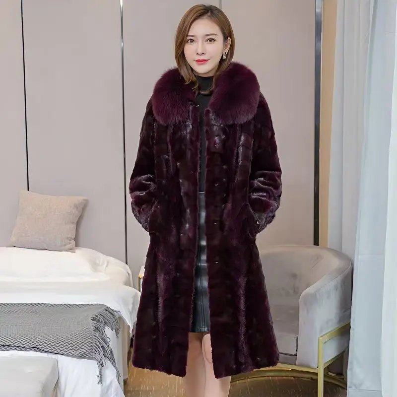 Шуба из натурального норкового меха, женские длинные пальто с большим лисьим мехом, зимняя модная женская одежда, новые куртки 2025 
Шуба из натурального норкового меха, женские длинные пальто с большим лисьим мехом, зимняя модная женская одежда, новые куртки 2025