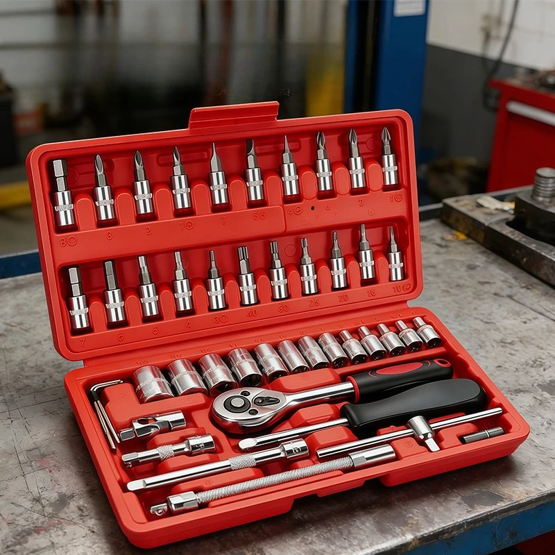 46PC Socket Wrench Set Household Chrome Vanadium Steel Motorcycle Auto Car Repair Tool Ratchet Torque Combo Mechanical Tools Box
46PC Socket Wrench Set Household Chrome Vanadium Steel Motorcycle Auto Car Repair Tool Ratchet Torque Combo Mechanical Tools Box