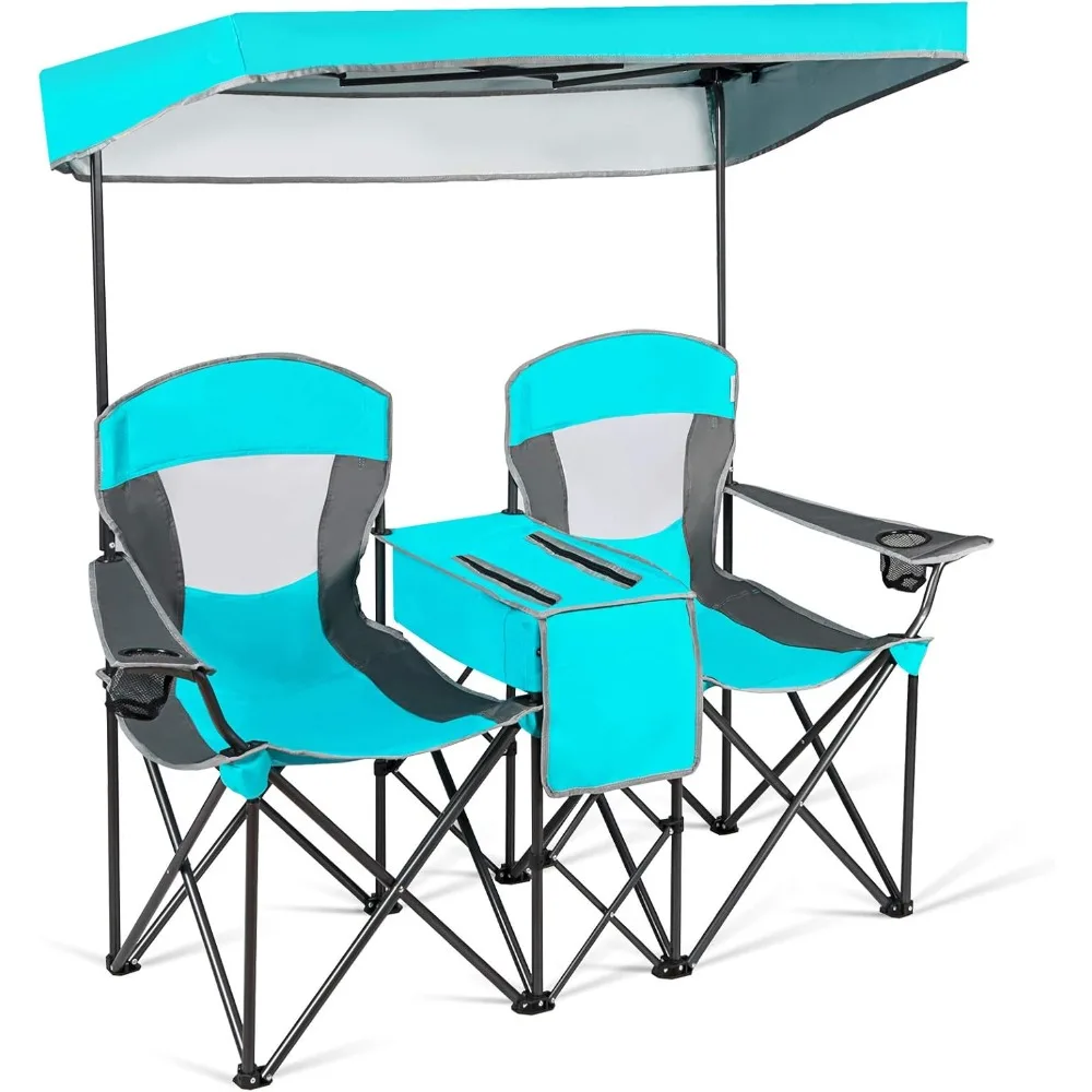 Double Camping Chair, Portable Camping Chair with Canopy, Cup Holder, Iced Bag, Storage Bag, Carrying Bag
Double Camping Chair, Portable Camping Chair with Canopy, Cup Holder, Iced Bag, Storage Bag, Carrying Bag