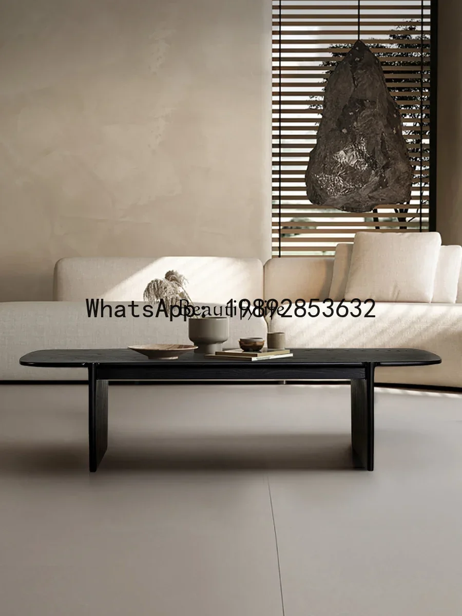 Nordic minimalist black solid wood tea table wabi-sabi coffee table ash wood
Nordic minimalist black solid wood tea table wabi-sabi coffee table ash wood