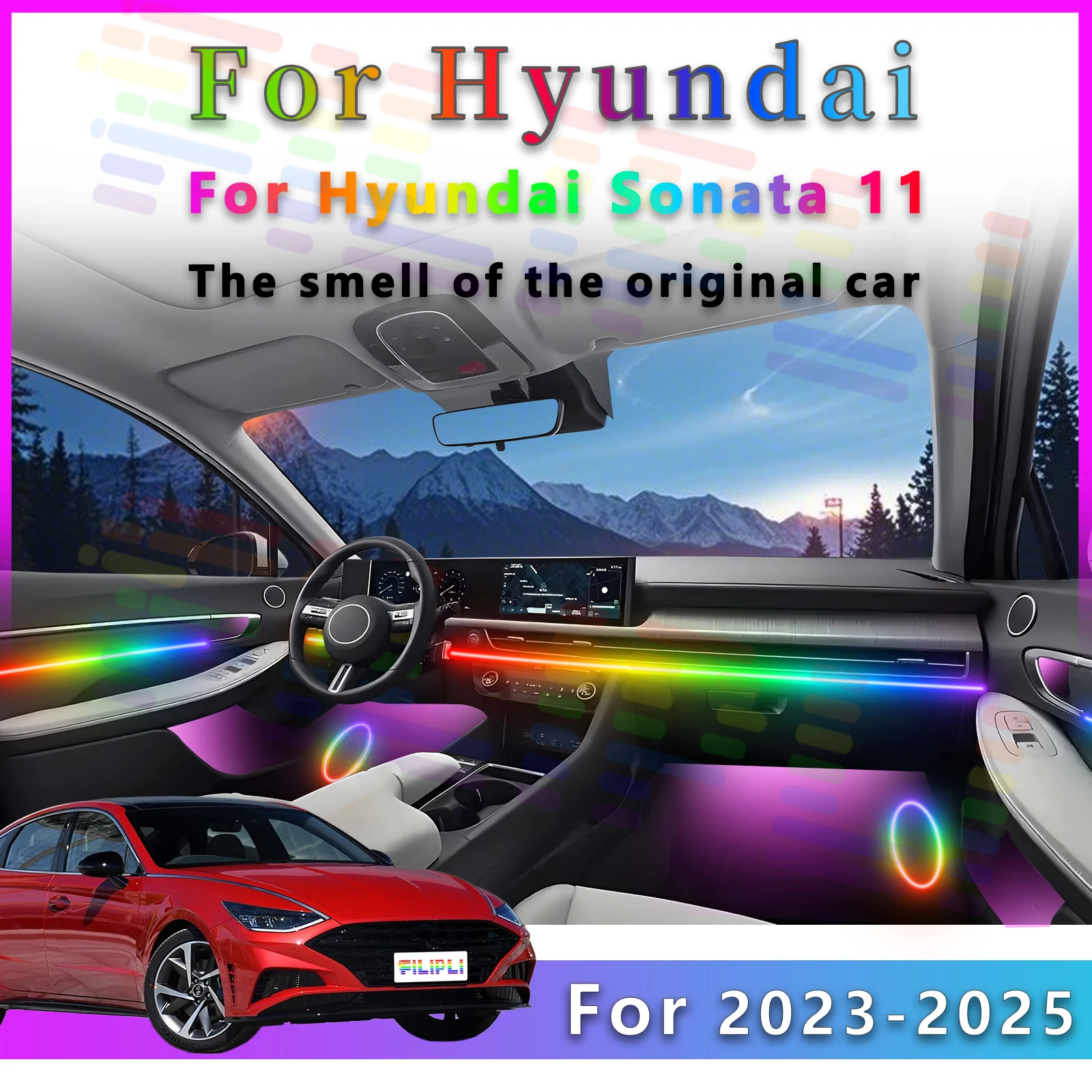 Для Hyundai Sonata 11, внутренняя RGB Symphony, светодиодная лампа окружающего освещения, акриловая полоса с приложением для всех цветов, многократная
Для Hyundai Sonata 11, внутренняя RGB Symphony, светодиодная лампа окружающего освещения, акриловая полоса с приложением для всех цветов, многократная