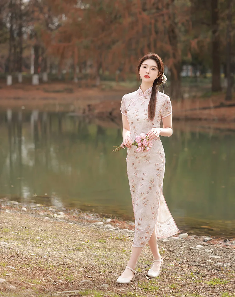 2023 New Improved Pink Print Cheongsam Elegant Daily Mandarin Collar Short Sleeve Qipao Vestidos
2023 New Improved Pink Print Cheongsam Elegant Daily Mandarin Collar Short Sleeve Qipao Vestidos