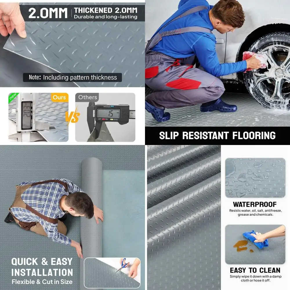 Thick Diamond Plate PVC Garage Floor Mat, 5x10, Suitable for Cars, SUVs, Golf Carts, and Sports Cars
Thick Diamond Plate PVC Garage Floor Mat, 5x10, Suitable for Cars, SUVs, Golf Carts, and Sports Cars