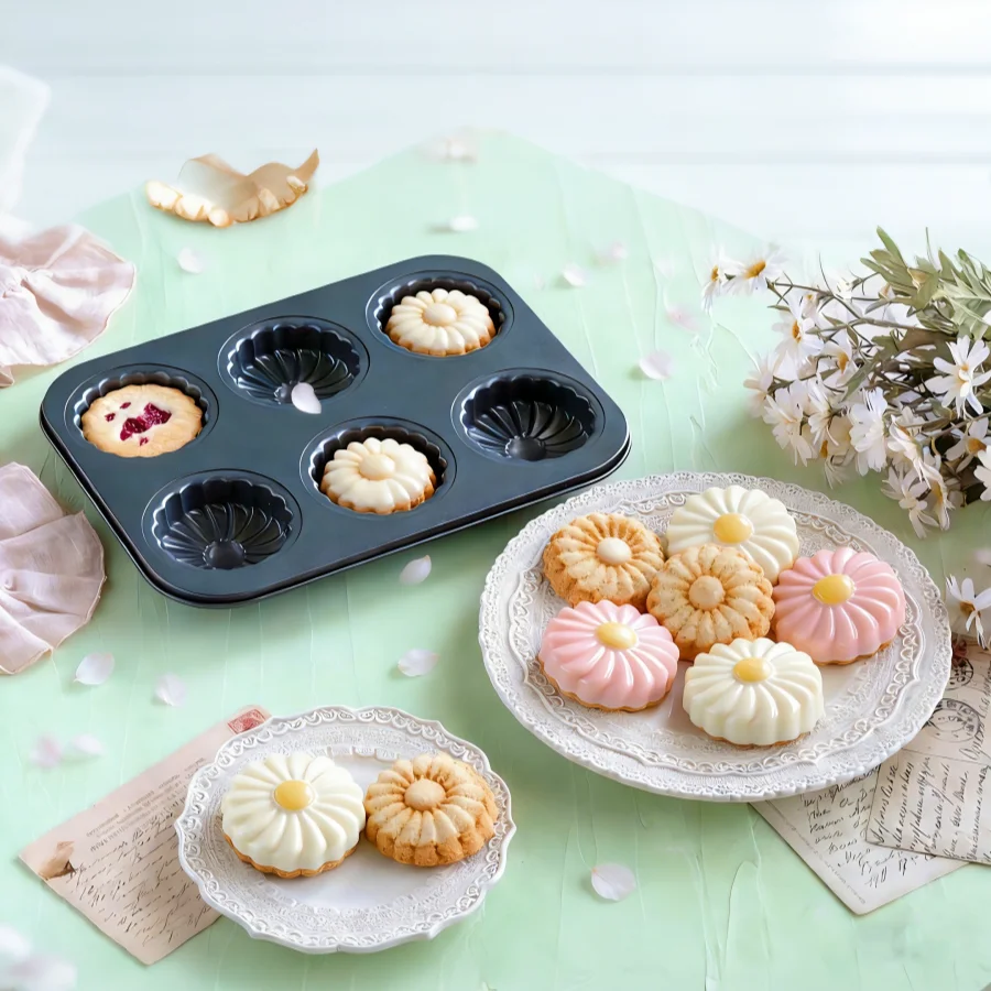 6-Cavity Flower Muffin Cake Baking Pan Non-Stick Carbon Steel Kitchen Accessory Cake Decorating Mold for Pastry
6-Cavity Flower Muffin Cake Baking Pan Non-Stick Carbon Steel Kitchen Accessory Cake Decorating Mold for Pastry