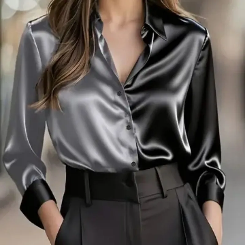 Spring Autumn Women's Shirts Solid Color Fashion Loose Elegant Commuting Style Clothing Long Sleeve Lapel Single Breasted Tops
Spring Autumn Women's Shirts Solid Color Fashion Loose Elegant Commuting Style Clothing Long Sleeve Lapel Single Breasted Tops