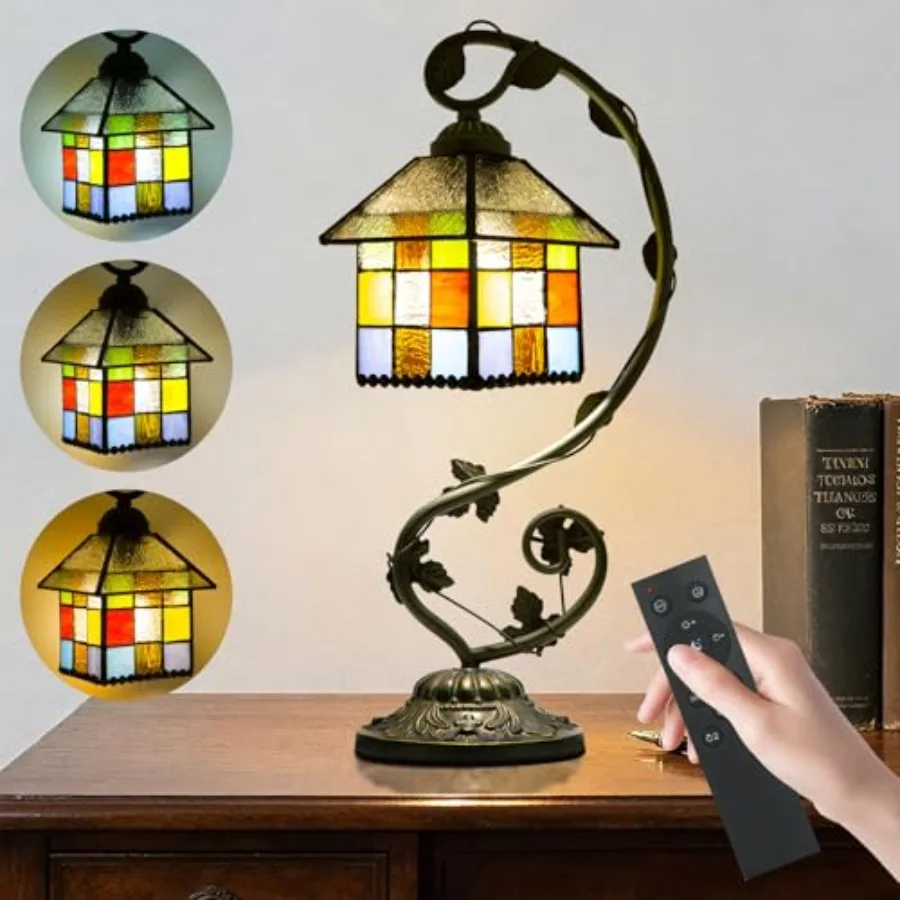 Tiffany Stained Glass Lamp with Remote Control, Stepless Dimming and 3 Color Temperature Adjustment, 8 Inch Metal Leaf Base Inc
Tiffany Stained Glass Lamp with Remote Control, Stepless Dimming and 3 Color Temperature Adjustment, 8 Inch Metal Leaf Base Inc