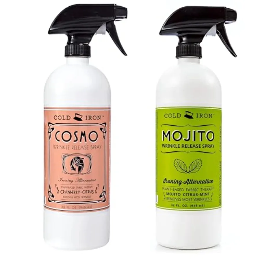 Wrinkle Release Spray for Clothes 32 fl oz Cosmo Cranberry Citrus and Mojito Citrus Mint Bundle Plant-Based Ironing Alternative
Wrinkle Release Spray for Clothes 32 fl oz Cosmo Cranberry Citrus and Mojito Citrus Mint Bundle Plant-Based Ironing Alternative
