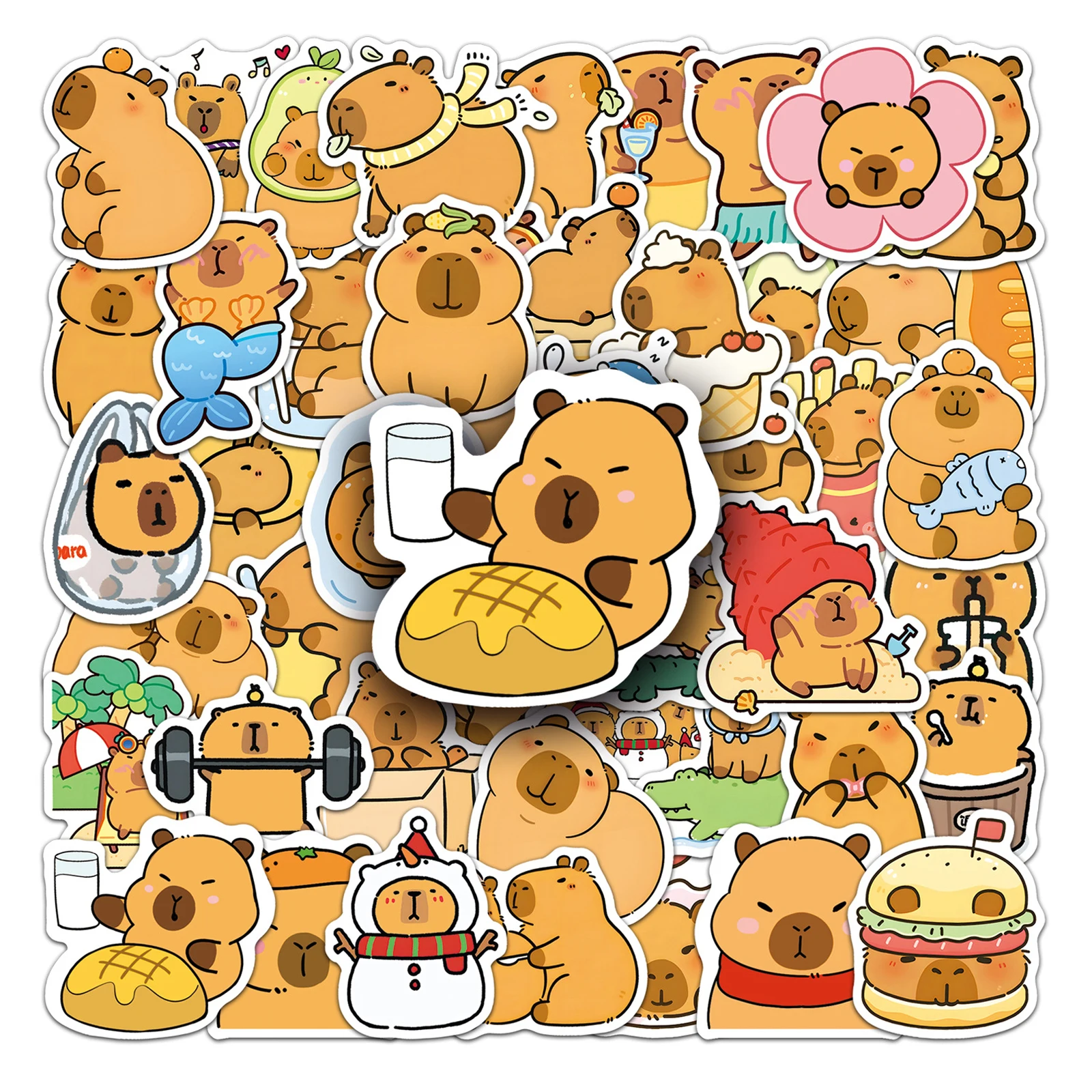 50 PCS Cute Animal Stickers Capybara Stickers Cute Animal Capybara Cartoon Stickers for Water Bottle Scrapbook Luggage Bike
50 PCS Cute Animal Stickers Capybara Stickers Cute Animal Capybara Cartoon Stickers for Water Bottle Scrapbook Luggage Bike