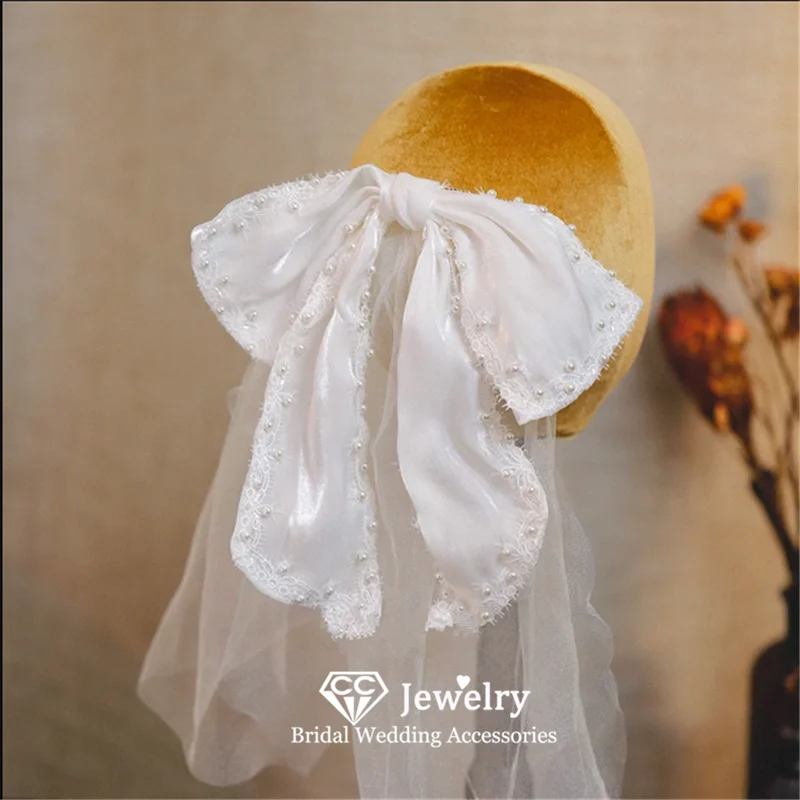 CC Wedding Veils Women Hair Accessory Bridal Headdress Engagement Hairwear Bow-knot Imitation Pearl Veil With Hairpins AN408
CC Wedding Veils Women Hair Accessory Bridal Headdress Engagement Hairwear Bow-knot Imitation Pearl Veil With Hairpins AN408
