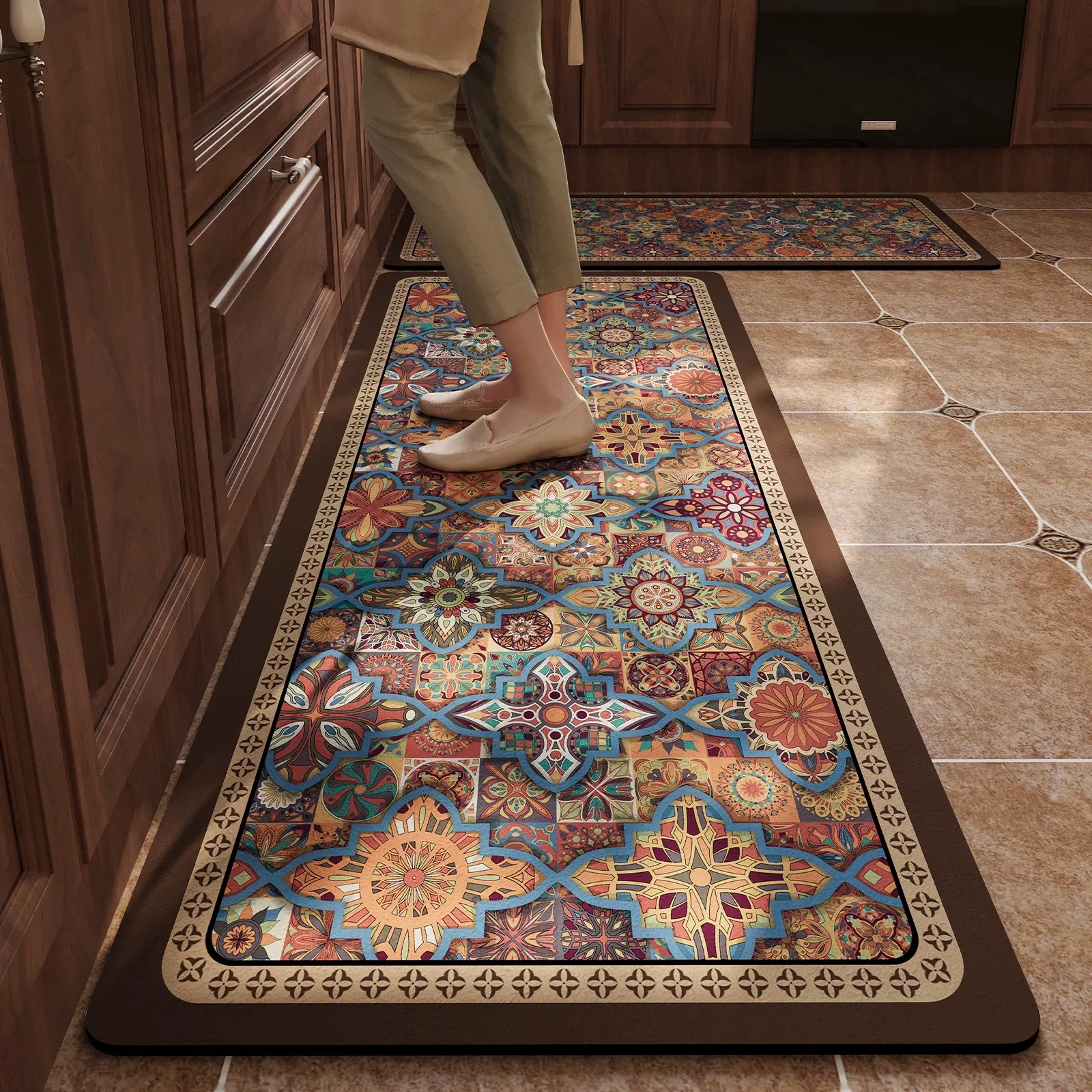 Anti-slip Carpet Kitchen Rug Long Strip Runner Floor Mat Oil-proof Waterproof Rugs Vintage Light Luxury Home Decoration Mat 주방매트
Anti-slip Carpet Kitchen Rug Long Strip Runner Floor Mat Oil-proof Waterproof Rugs Vintage Light Luxury Home Decoration Mat 주방매트