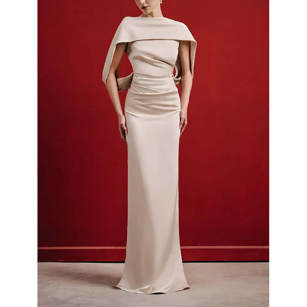 Elegant Sleeveless High Collar Floor Length Evening Party Dresses High Quality Hand Pleat Asymmetrical Banquet Dress
Elegant Sleeveless High Collar Floor Length Evening Party Dresses High Quality Hand Pleat Asymmetrical Banquet Dress