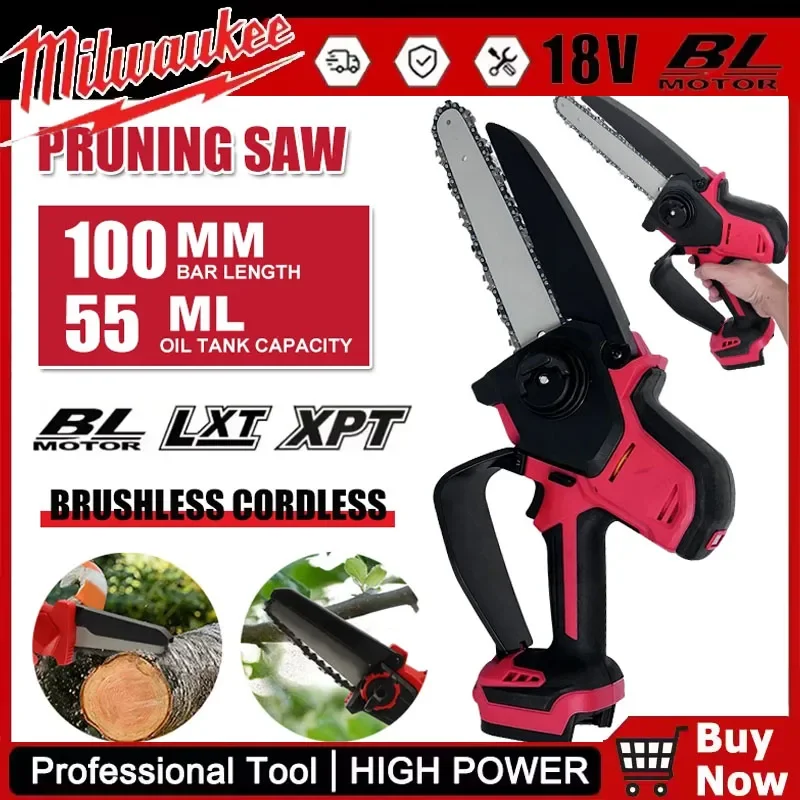 Milwaukee High-power Chainsaw 8 Inch Auto Oiler Brushless Electric Chain Saw Pruning Wood Cutting Power Tools For 18V Battery
Milwaukee High-power Chainsaw 8 Inch Auto Oiler Brushless Electric Chain Saw Pruning Wood Cutting Power Tools For 18V Battery