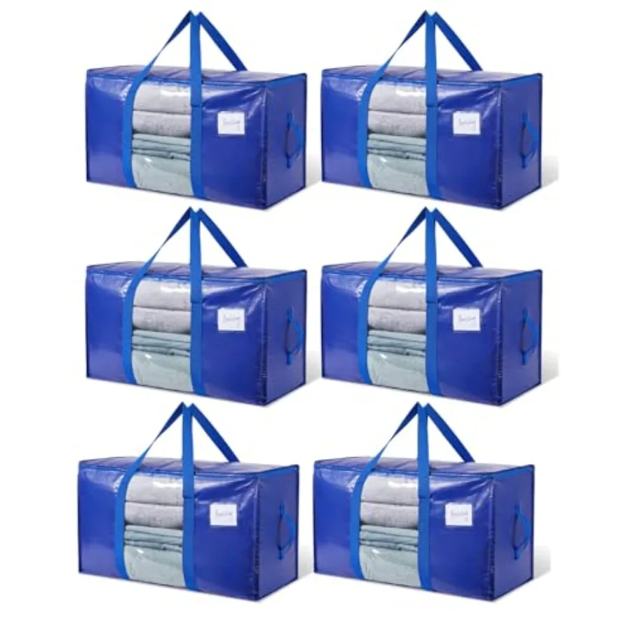 6 Pack Moving Bags Heavy Duty, Large Storage Bags with Visible Window and Zipper, Stronger Wrap-Around Handle and Waterproof Ma
6 Pack Moving Bags Heavy Duty, Large Storage Bags with Visible Window and Zipper, Stronger Wrap-Around Handle and Waterproof Ma