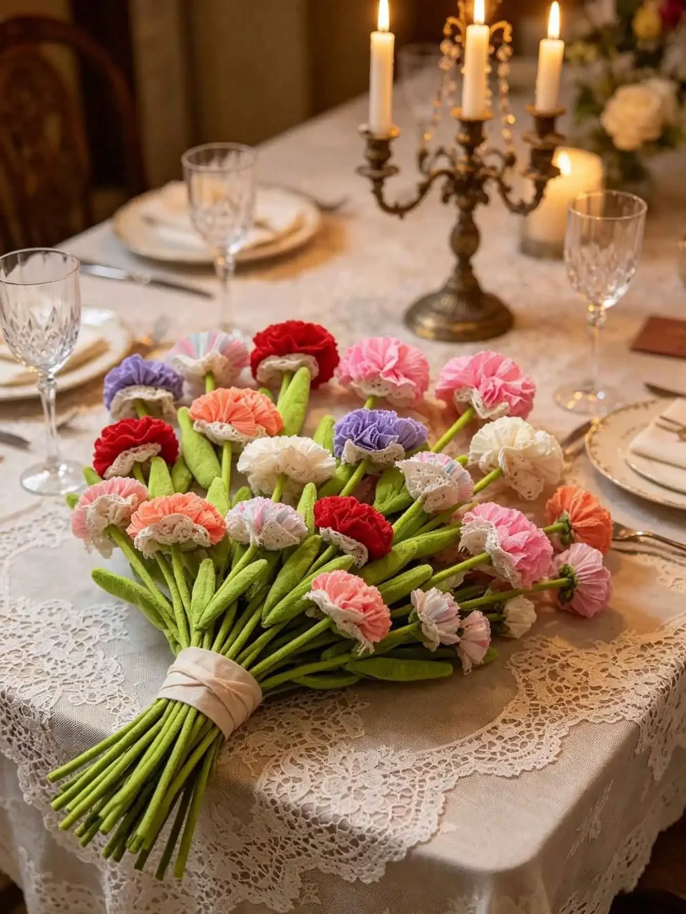 6/3pcs Carnation Artificial Flower Bouquet, Multi-Color Lace Decor Fabric Flowers, Wedding & Home Decoration
6/3pcs Carnation Artificial Flower Bouquet, Multi-Color Lace Decor Fabric Flowers, Wedding & Home Decoration