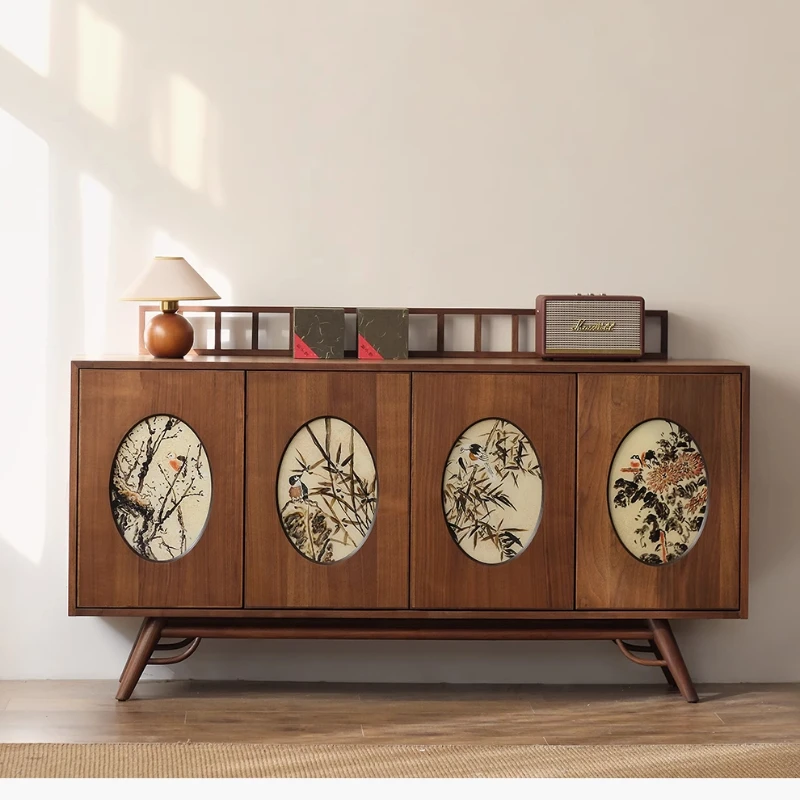 New Chinese-style solid wood entrance cabinet wooden dining side cabinet storage
New Chinese-style solid wood entrance cabinet wooden dining side cabinet storage