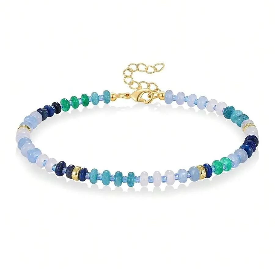 Beaded Ankle Bracelet For Women, Colorful Natural Gemstone Anklet, Waterproof Handmade Beach Summer Jewelry Gifts
Beaded Ankle Bracelet For Women, Colorful Natural Gemstone Anklet, Waterproof Handmade Beach Summer Jewelry Gifts