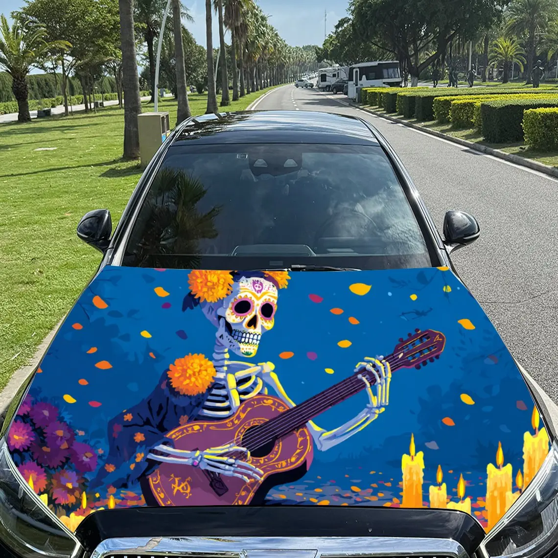 Charming Skull in a Day of the Dead Art Scene PVC Car Engine Hood Vinyl Wraps, Self-Adhesive Waterproof Car Hood Decal Sticker,
Charming Skull in a Day of the Dead Art Scene PVC Car Engine Hood Vinyl Wraps, Self-Adhesive Waterproof Car Hood Decal Sticker,