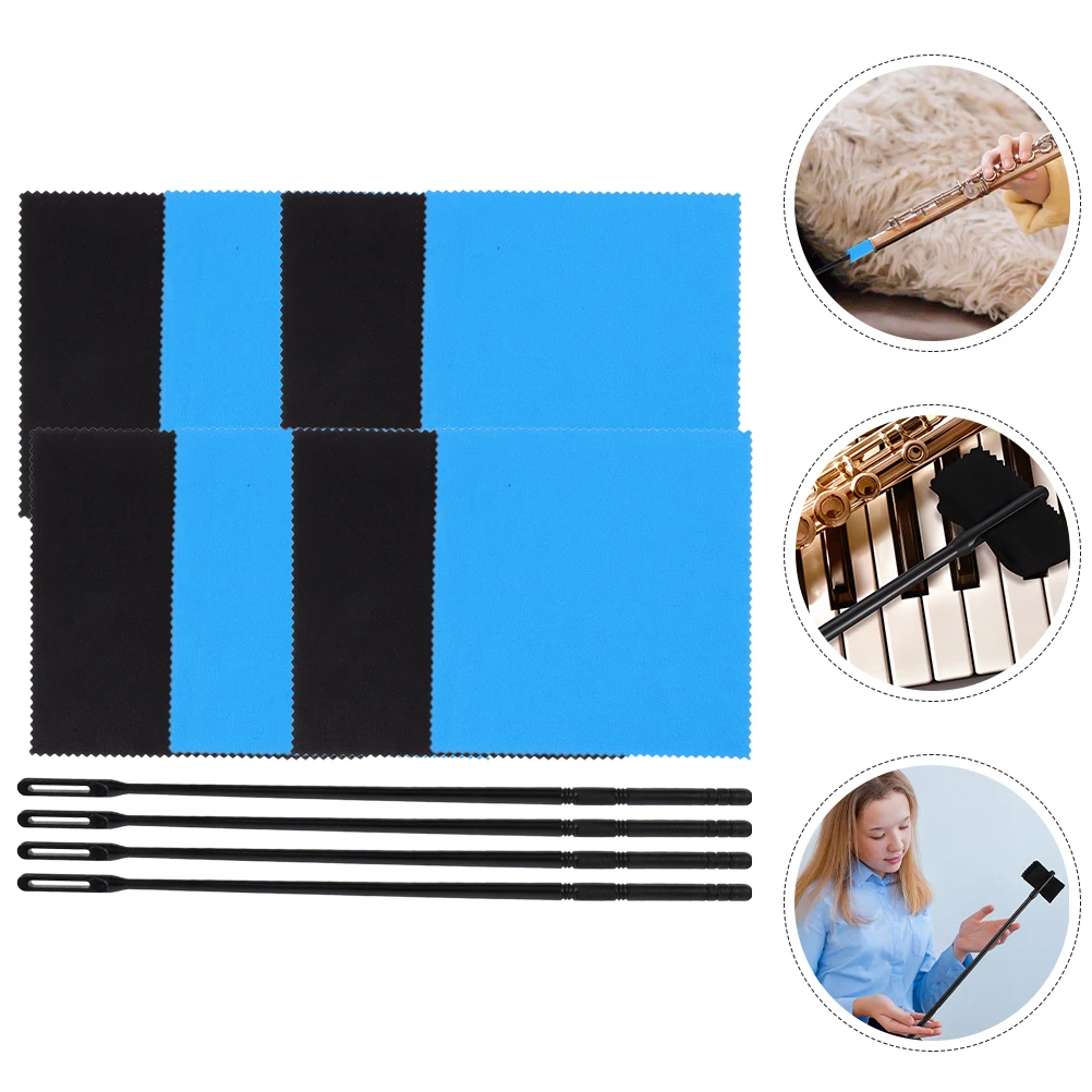 1Set Flute Cleaning Cloth Multi-Function Maintenance Tool Vibrant Purple Reusable Eco-Friendly Saxophone Care Accessory