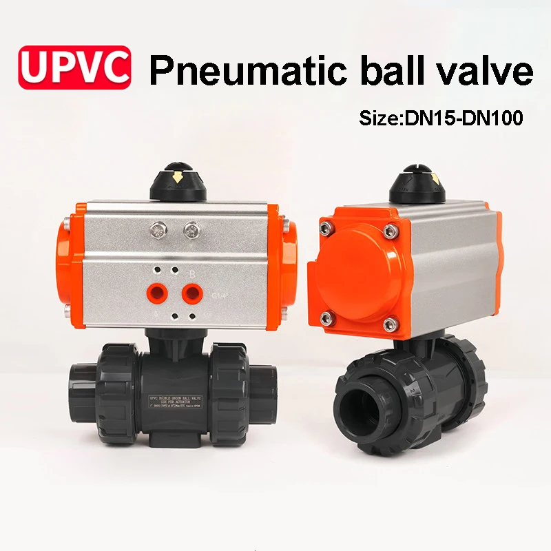 1/2'' 3/4'' 1'' 2" UPVC Pneumatic Ball Valve 2-Way Double Acting Cylinder Pneumatic Ball Valve
1/2'' 3/4'' 1'' 2" UPVC Pneumatic Ball Valve 2-Way Double Acting Cylinder Pneumatic Ball Valve