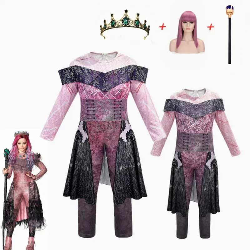 Girls/women queen of mean descendants 3 Mal & evie Cosplay Audrey Costume Girls Halloween Party Clothing 3D Jumpsuits+wig+crown
Girls/women queen of mean descendants 3 Mal & evie Cosplay Audrey Costume Girls Halloween Party Clothing 3D Jumpsuits+wig+crown