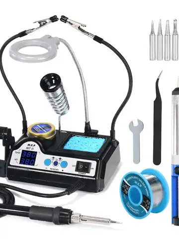 WEP 927 Clips Tin Soldeerbout met optionele vergrootglas Lamp Digitaal display Elektrische soldeerbout Kit Set Soldeerstation