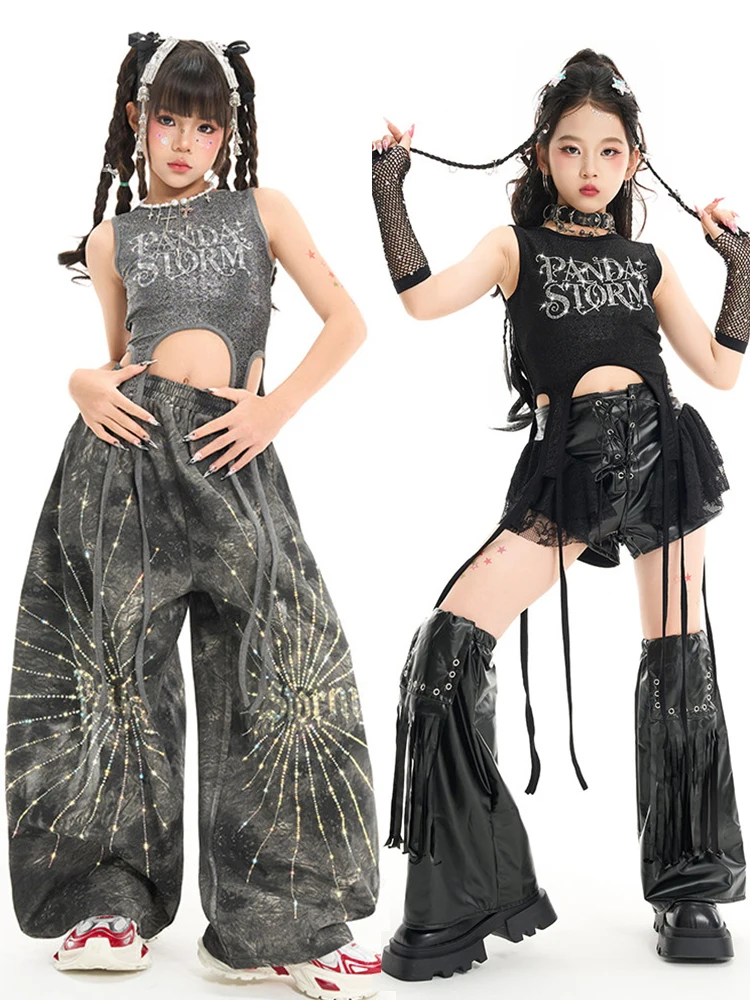 Girls Group Kpop Dance Clothes Kid Jazz Performance Costume Sequin Irregular Top Streetwear Hip Hop Stage Clothes Wear DN23372
Girls Group Kpop Dance Clothes Kid Jazz Performance Costume Sequin Irregular Top Streetwear Hip Hop Stage Clothes Wear DN23372