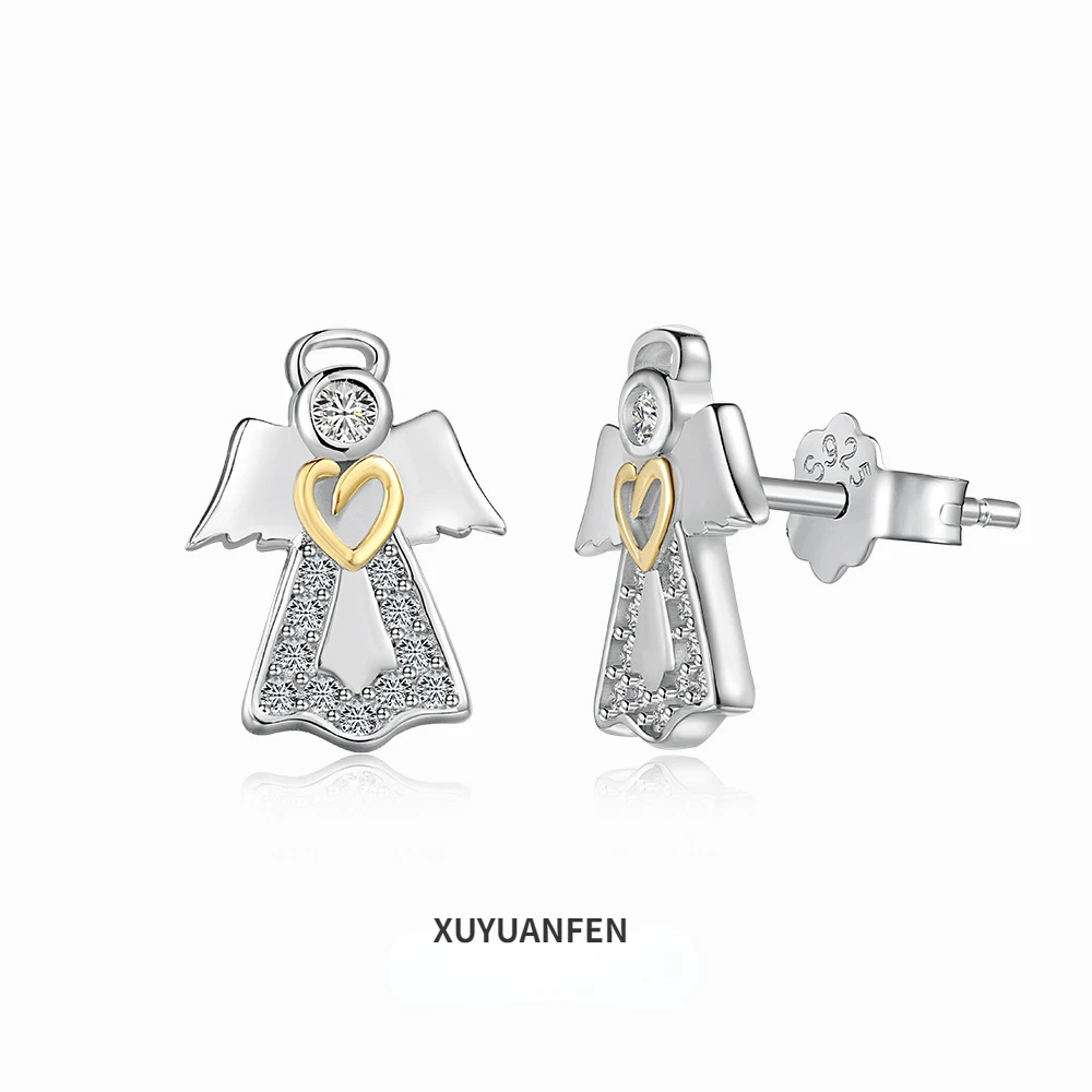 XUYUANFEN Japanese and Korean Luxury New S925 Pure Silver Ear Nail Female Angel Shape Zircon Inlaid Personalized Design
XUYUANFEN Japanese and Korean Luxury New S925 Pure Silver Ear Nail Female Angel Shape Zircon Inlaid Personalized Design