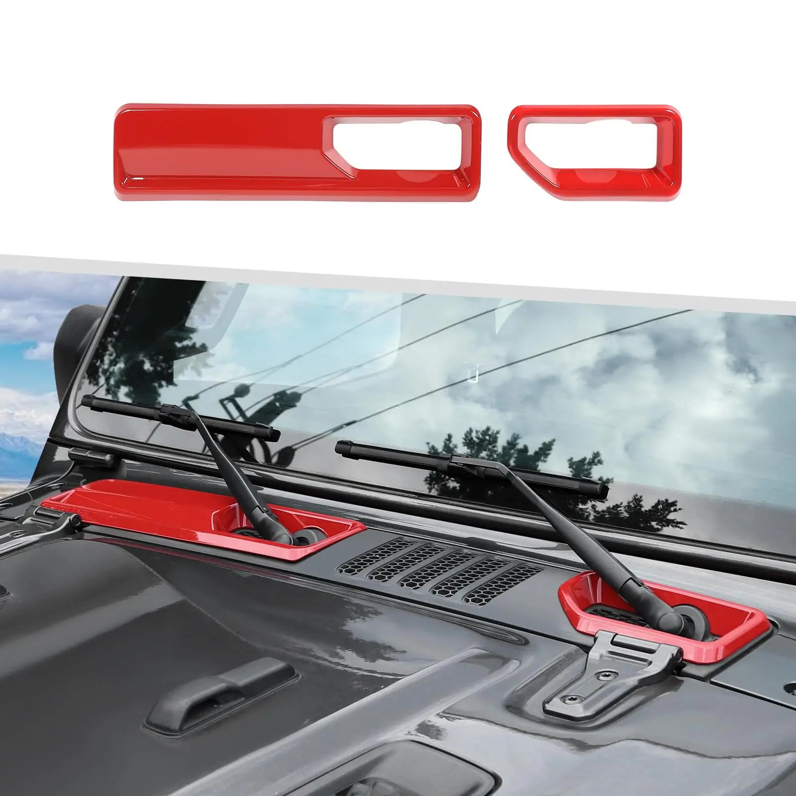 Red Front Windshield Wiper Base Cover Trim For Jeep JL JLU Gladiator JT 2018–2025, 2pcs Carbon Fiber Style
Red Front Windshield Wiper Base Cover Trim For Jeep JL JLU Gladiator JT 2018–2025, 2pcs Carbon Fiber Style