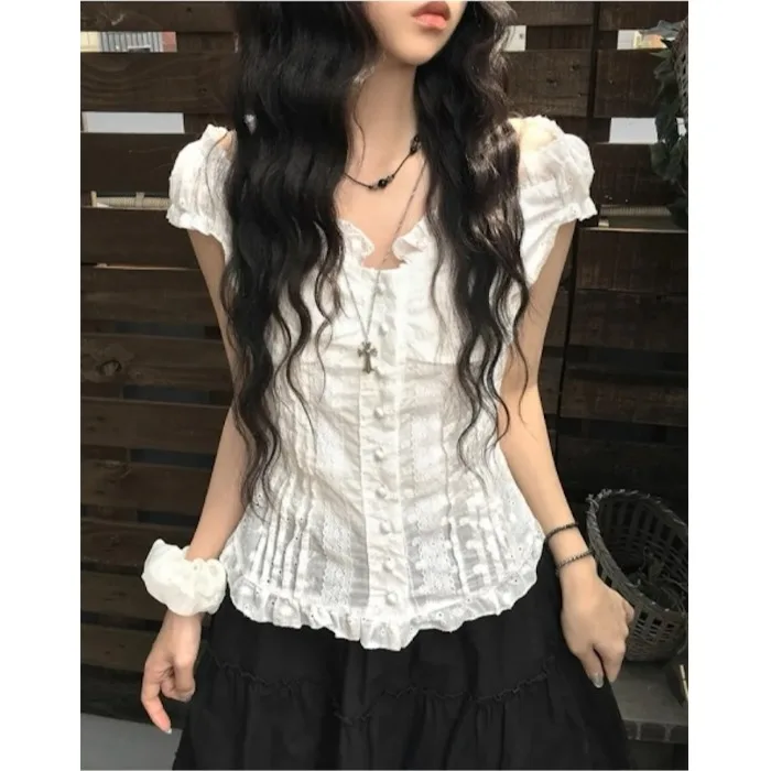 Two-Way Wear Slim Fit Lace Top One-Shoulder Design Versatile Style Short Sleeve Women's Fashion Summer Collection
Two-Way Wear Slim Fit Lace Top One-Shoulder Design Versatile Style Short Sleeve Women's Fashion Summer Collection