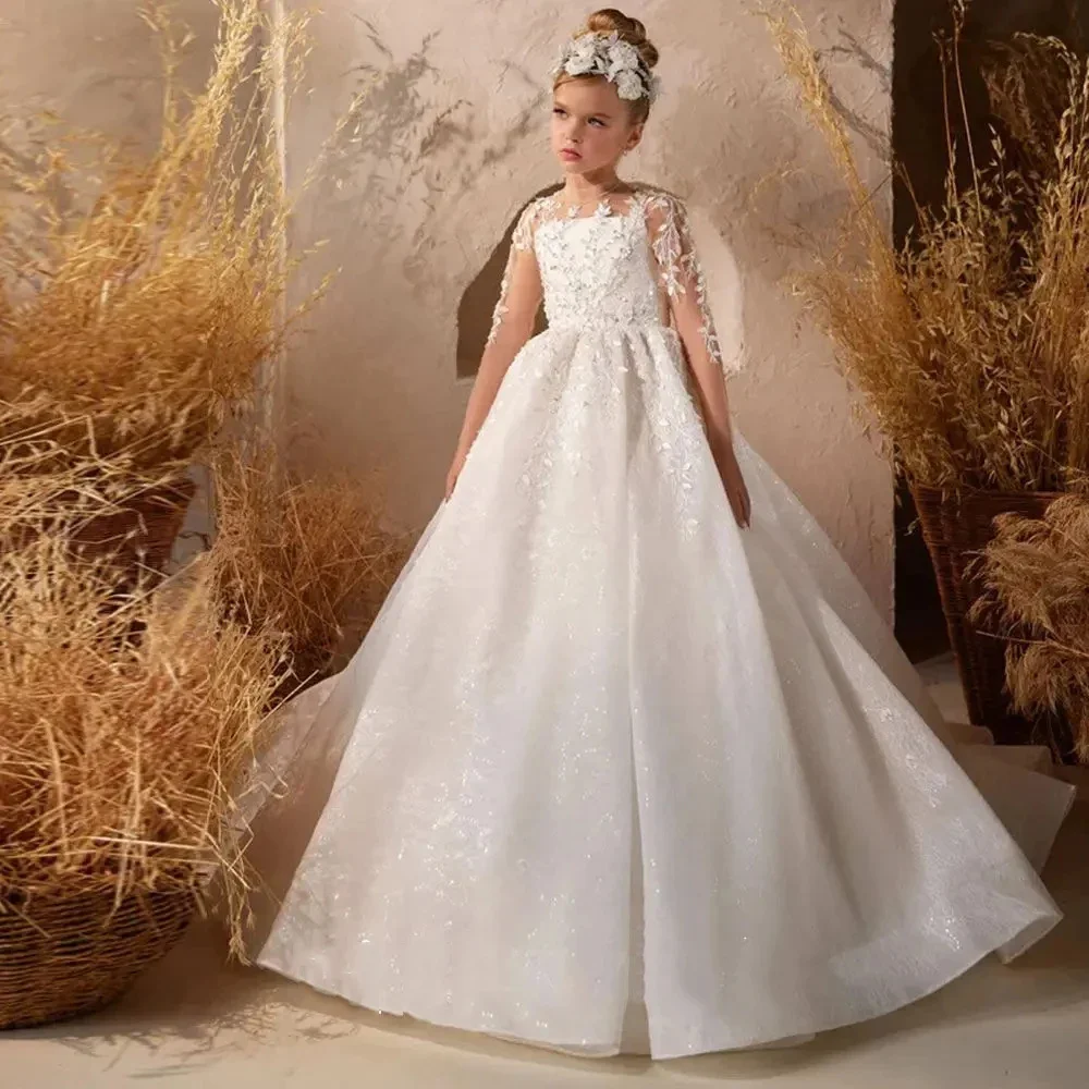 Wedding Lace Applique Long Ball Princess Flower Girl Dress Floor Length Elegant Customized First Communion Dress New 2026
Wedding Lace Applique Long Ball Princess Flower Girl Dress Floor Length Elegant Customized First Communion Dress New 2026