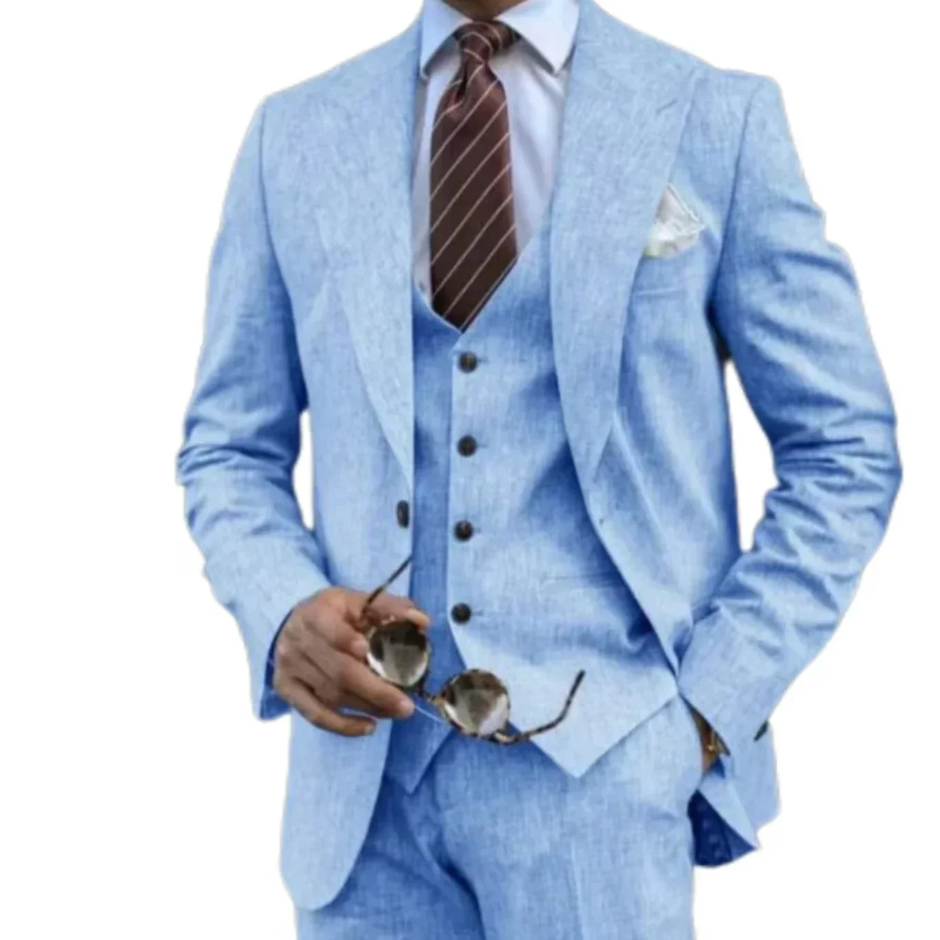 Men's linen suit 3 pieces Blazer Vest And Pants set solid color formal business suits high end men's clothing Summer beach
Men's linen suit 3 pieces Blazer Vest And Pants set solid color formal business suits high end men's clothing Summer beach