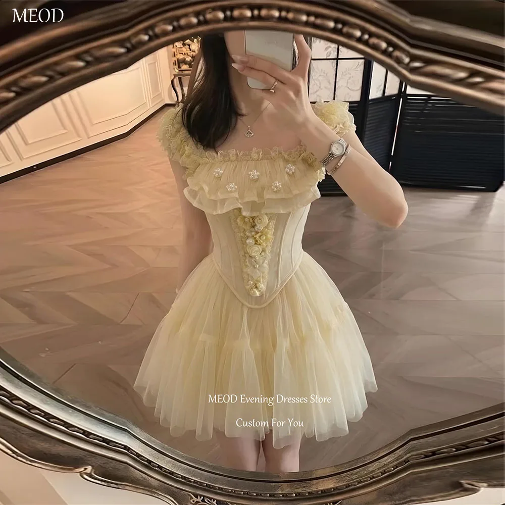 MEOD Yellow Square Neck A Line Mini Prom Dress Spaghetti Sstrap Tulle Birthday Gown 3D Flowers Pearls Graduation Gown Customized
MEOD Yellow Square Neck A Line Mini Prom Dress Spaghetti Sstrap Tulle Birthday Gown 3D Flowers Pearls Graduation Gown Customized