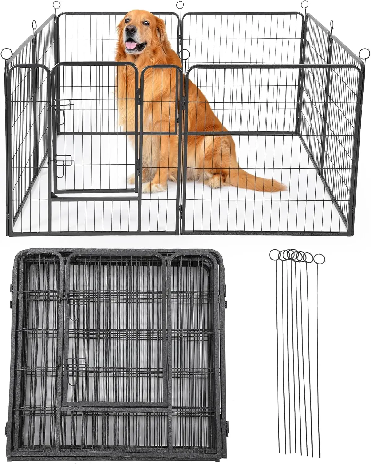 Heavy Duty Metal Dog Playpen with Gate 8 Panels, 40" Tall Portable, Collapsible, Rust-Resistant Pet Exercise Fence
Heavy Duty Metal Dog Playpen with Gate 8 Panels, 40" Tall Portable, Collapsible, Rust-Resistant Pet Exercise Fence