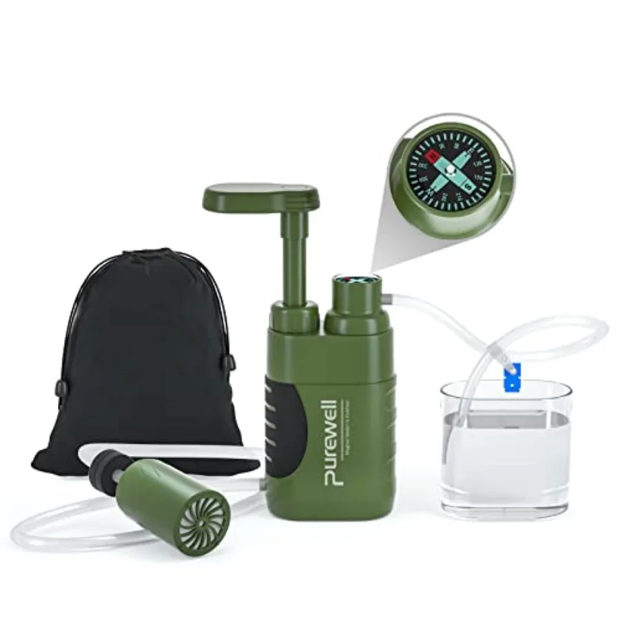 Portable Outdoor Water Hand Purifier Pump for Camping, Hiking, Backpacking Green, Carbon Filter, 0.01 Micron, Emergency Surviva
Portable Outdoor Water Hand Purifier Pump for Camping, Hiking, Backpacking Green, Carbon Filter, 0.01 Micron, Emergency Surviva