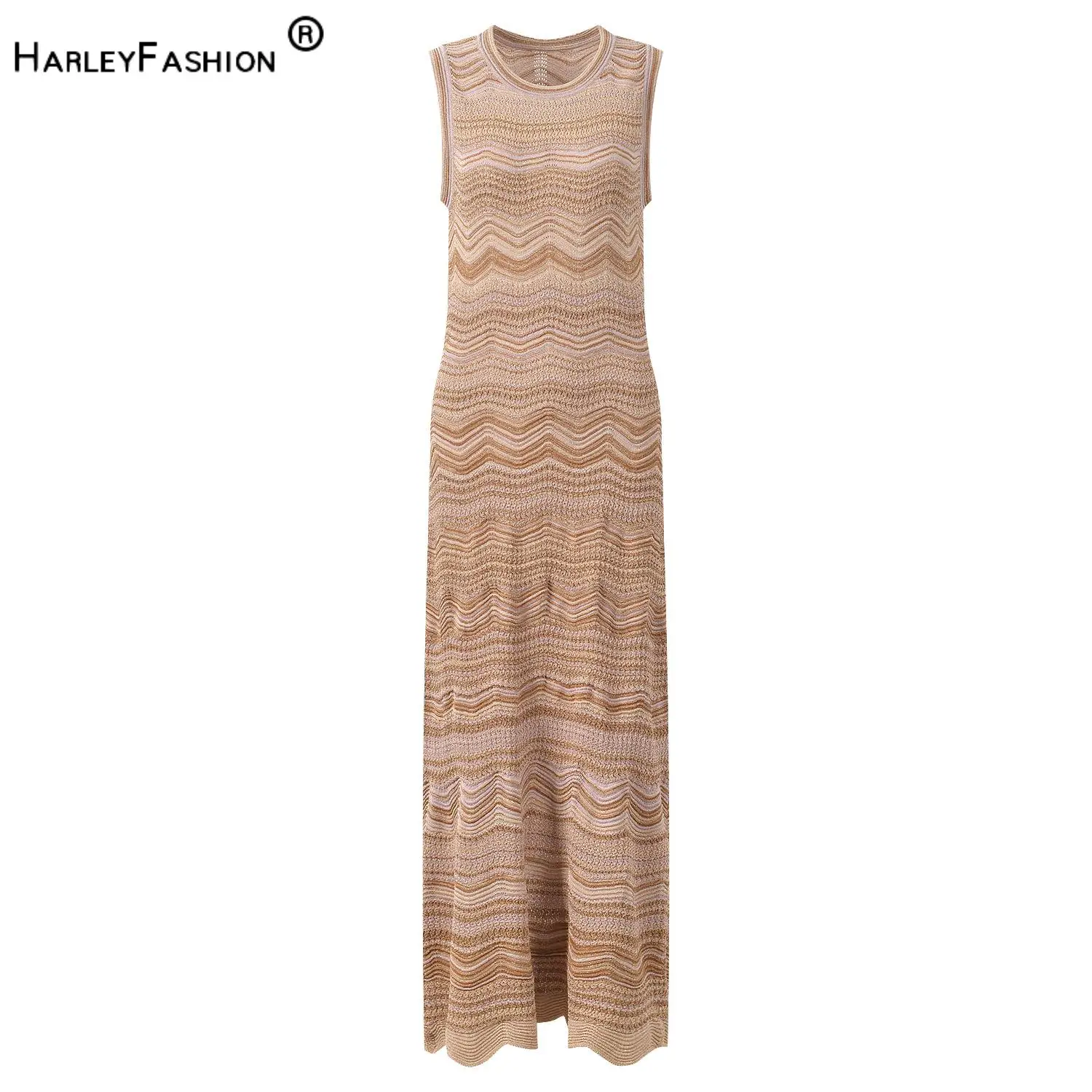 2026 Summer New Arrival Lady Elegant Style Casual Wear O-neck Sleeveless Striped Wavy Knits Slim Fitted Long Dress For Women
2026 Summer New Arrival Lady Elegant Style Casual Wear O-neck Sleeveless Striped Wavy Knits Slim Fitted Long Dress For Women