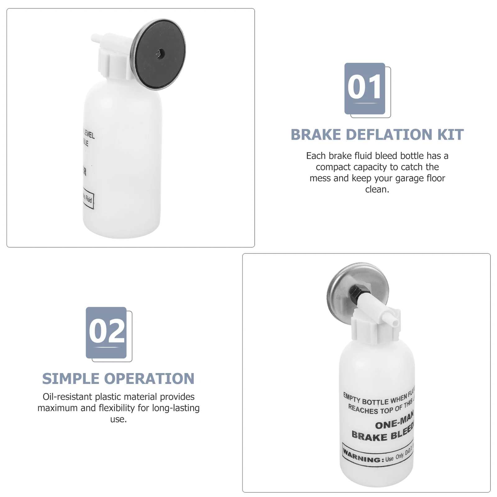 1Set Brake Bleeder Tool Kit Magnetic Mount Oil Resistant Plastic Brake Fluid Bleeder Bottle Compact Capacity for Car Motorcycle
1Set Brake Bleeder Tool Kit Magnetic Mount Oil Resistant Plastic Brake Fluid Bleeder Bottle Compact Capacity for Car Motorcycle