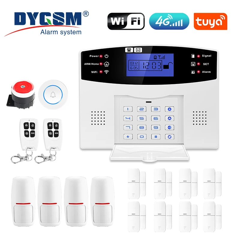 DYGSM Tuya Smart 4G+Wifi Home Security Alarm System Wireless Burglar Alarm System Smart Life App Control work with Alexa
DYGSM Tuya Smart 4G+Wifi Home Security Alarm System Wireless Burglar Alarm System Smart Life App Control work with Alexa