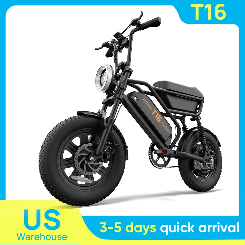 URLIFE T16 Electric Bike 1000W Power 48V 15.6Ah Battery 16X3" Fat Tire 28MPH 100Mi Range 7-Speed Gears Adult Moped Free Shipping
URLIFE T16 Electric Bike 1000W Power 48V 15.6Ah Battery 16X3" Fat Tire 28MPH 100Mi Range 7-Speed Gears Adult Moped Free Shipping