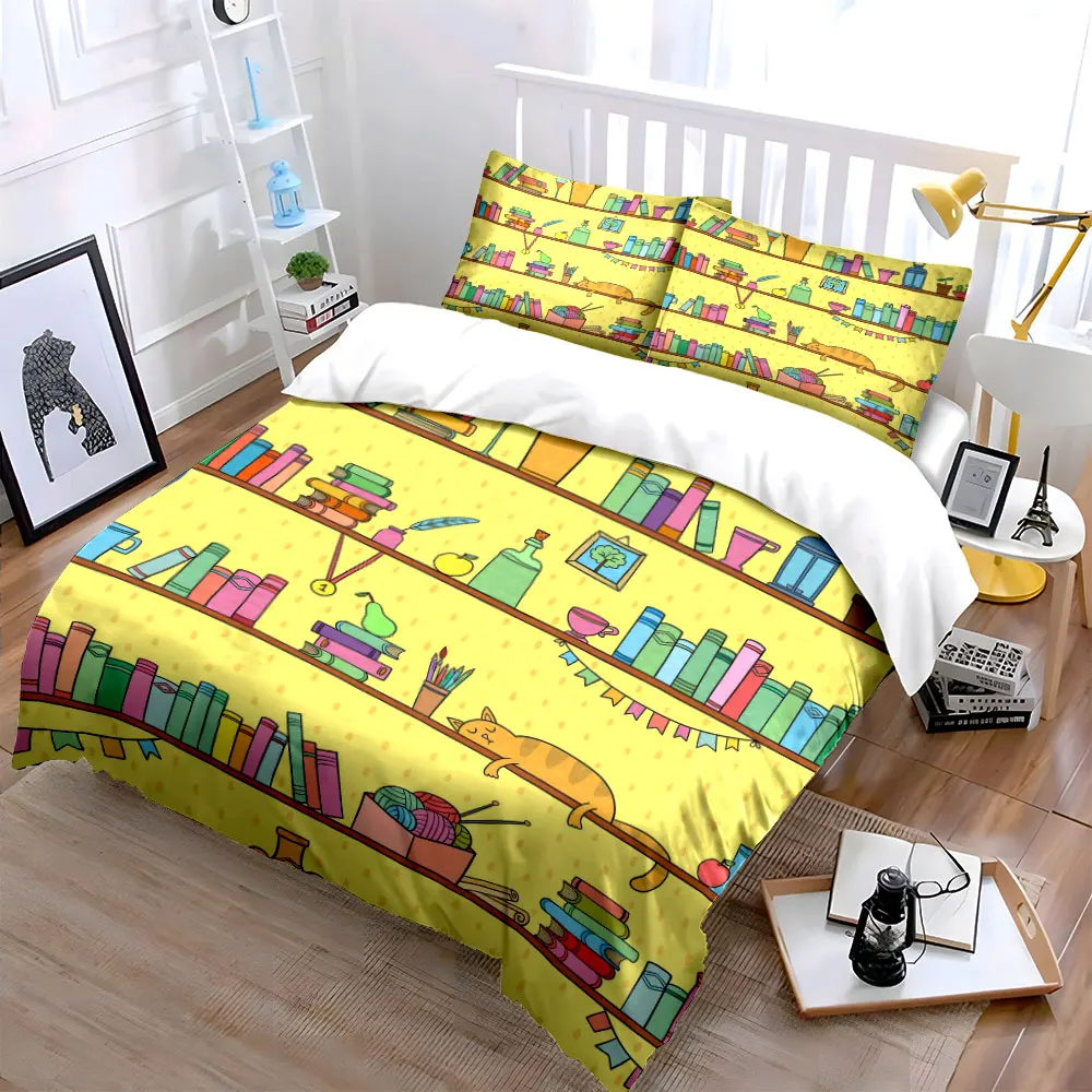 "Bookshelf Decor Cat Themed Set" Multiple sizes kid's and adults' bedroom Exquisite 3PC bedding set, gift
"Bookshelf Decor Cat Themed Set" Multiple sizes kid's and adults' bedroom Exquisite 3PC bedding set, gift