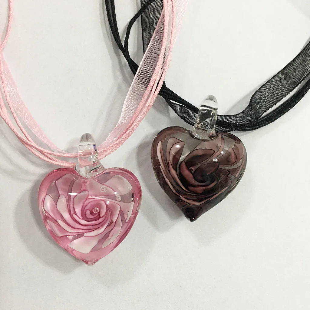 6PCS fashionable and creative painted heart-shaped glass pendant necklace with pink and purple women's jewelry pendants
6PCS fashionable and creative painted heart-shaped glass pendant necklace with pink and purple women's jewelry pendants
