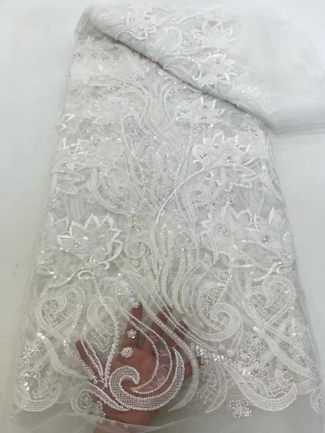 2025 Tulle Lace Fabric With Beads Sequins Hot Sale New African Nigerian French for High End Wedding Party Bride Sewing Dress
2025 Tulle Lace Fabric With Beads Sequins Hot Sale New African Nigerian French for High End Wedding Party Bride Sewing Dress