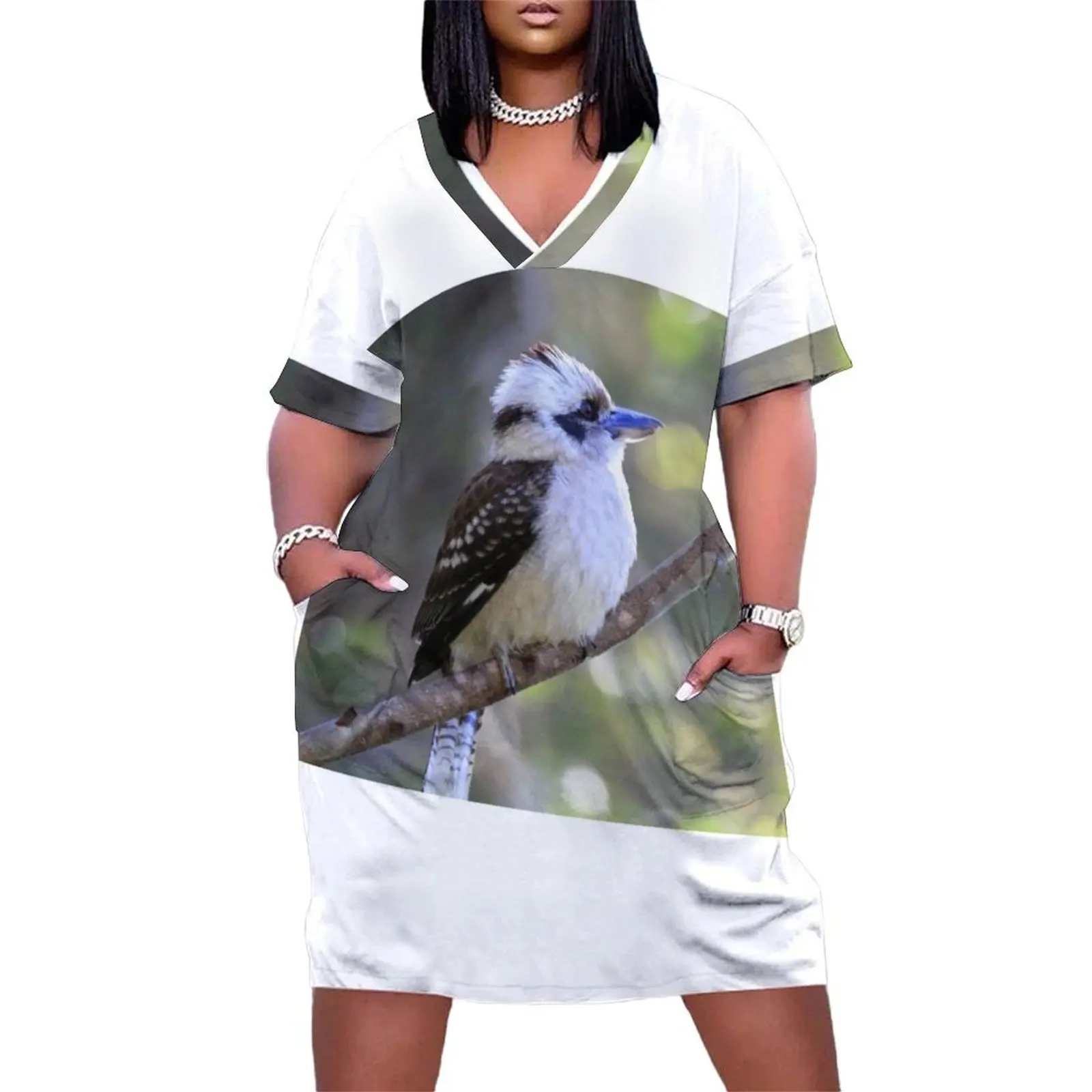 Laughing Kookaburra perched on a branch Loose Pocket Dress elegant women's dresses for wedding Women's summer dresses
Laughing Kookaburra perched on a branch Loose Pocket Dress elegant women's dresses for wedding Women's summer dresses
