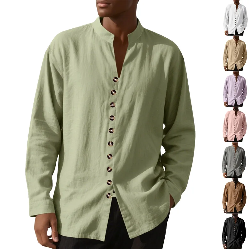 Autumn Solid Color Casual Long-sleeved Men's Shirt Stand-up Collar Breathable Versatile Bottoming Shirt 2026 Spring And Summer N
Autumn Solid Color Casual Long-sleeved Men's Shirt Stand-up Collar Breathable Versatile Bottoming Shirt 2026 Spring And Summer N