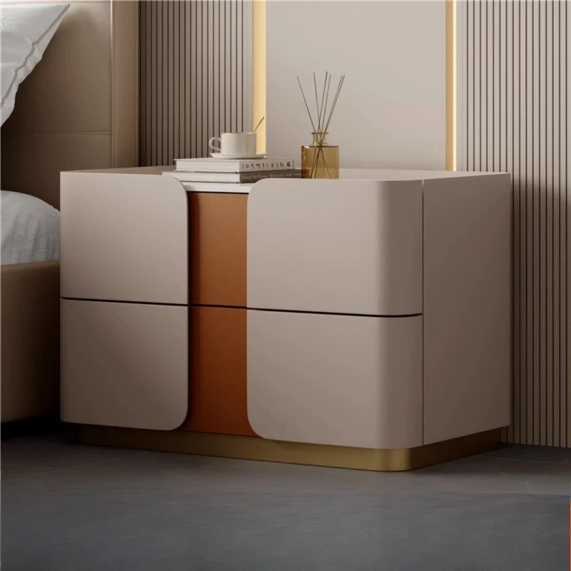 Прикроватная тумбочка из кожи и каменной плиты в стиле лёгкой роскоши, современная, простая, для больших квартир, полностью из массива дерева.
Прикроватная тумбочка из кожи и каменной плиты в стиле лёгкой роскоши, современная, простая, для больших квартир, полностью из массива дерева.