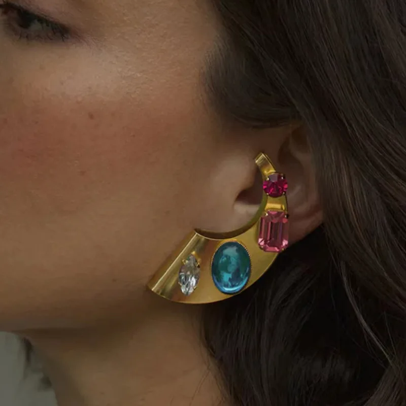High Quality Luxury Colorful Crystal Circle Earring Women Trendy Goth Geometric Earrings Jewelry 2024 New Korean Style
High Quality Luxury Colorful Crystal Circle Earring Women Trendy Goth Geometric Earrings Jewelry 2024 New Korean Style