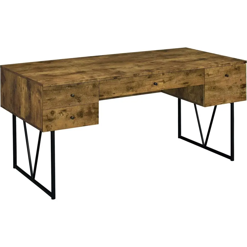 Rustic 63 4-Drawer Wood Laminate Computer Desk with Storage and Steel Base
Rustic 63 4-Drawer Wood Laminate Computer Desk with Storage and Steel Base